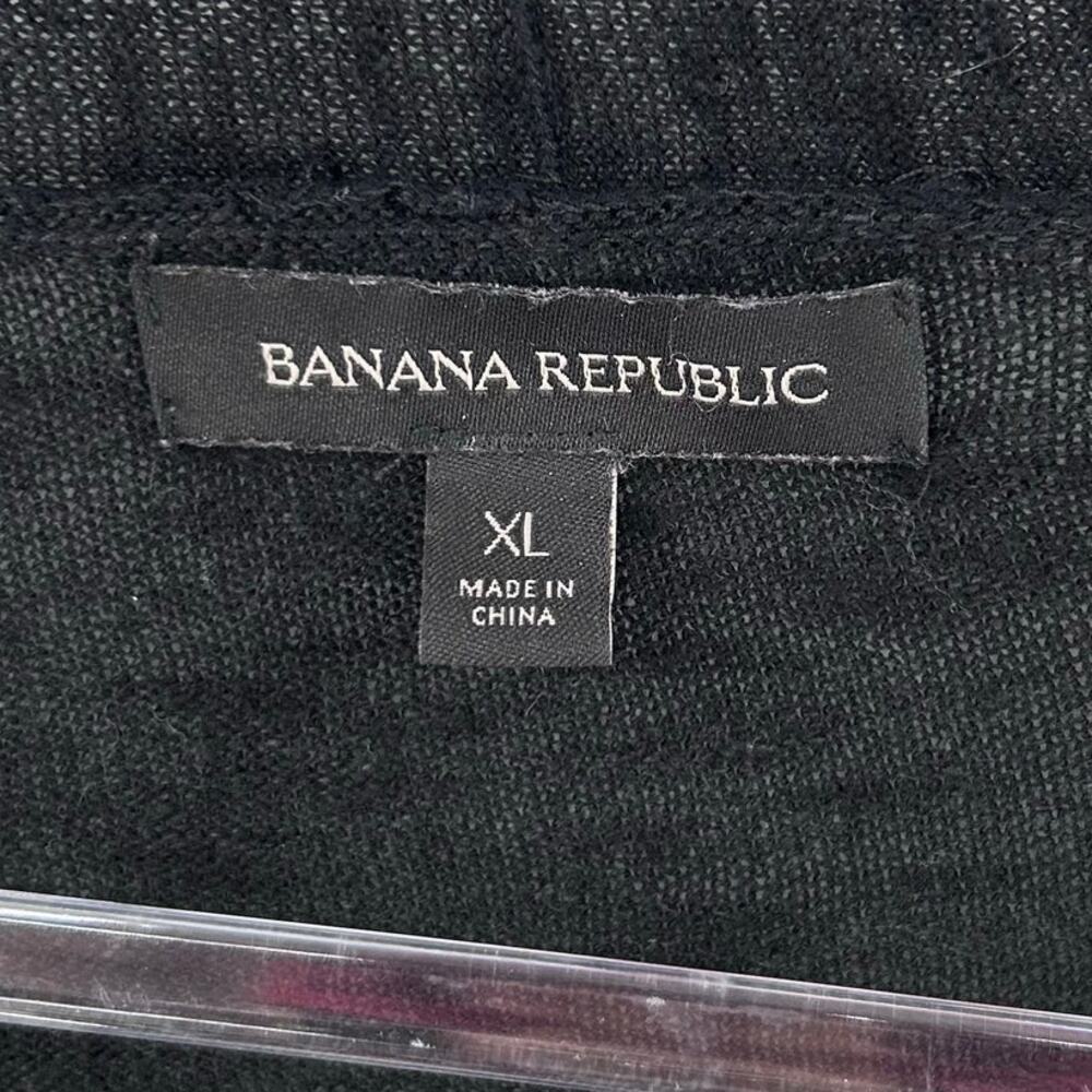 Banana Republic Black Drape Front Linen Blend  Lightweight Sweater Womens XL - Picture 6 of 11